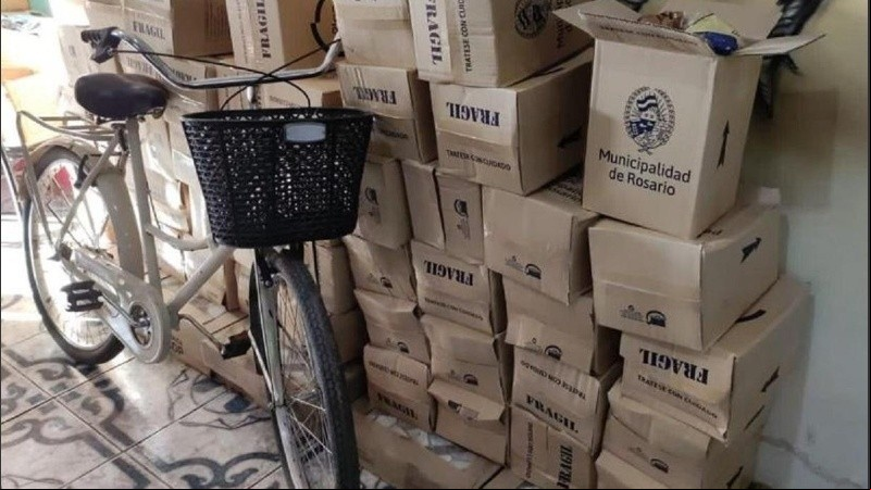 Las cajas con alimentos del 