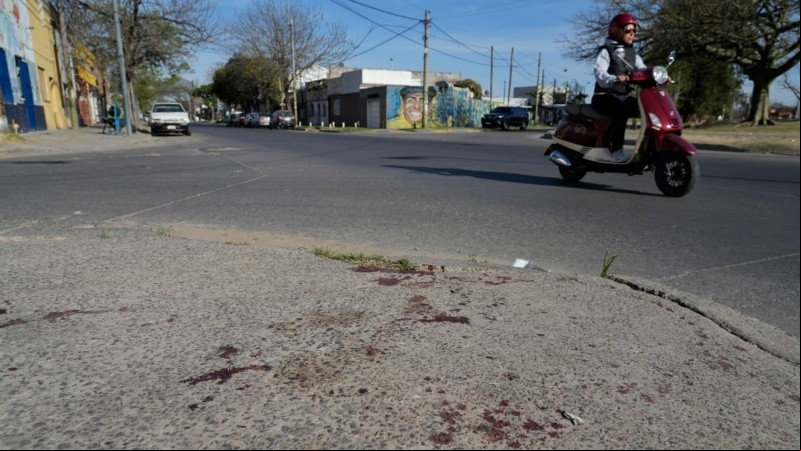 El lugar donde fue asesinada Ludmila de varios disparos.