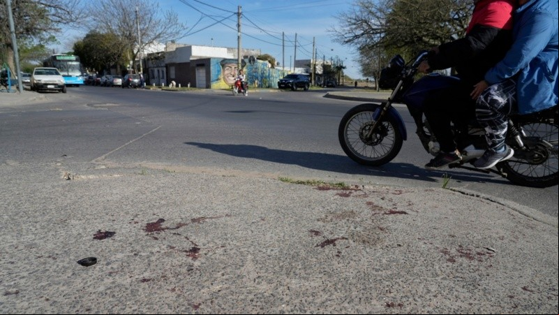 El lugar donde fue asesinada Ludmila de varios disparos.