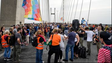 Al final de la marcha se leyó un comunicado.