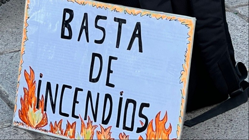 La marcha de este jueves en el Monumento.