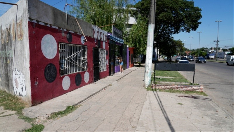 La zona por donde pasó el gatillero disparando.