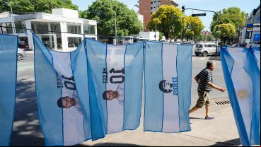 El celeste y blanco se puede ver en muchas esquinas de la ciudad.