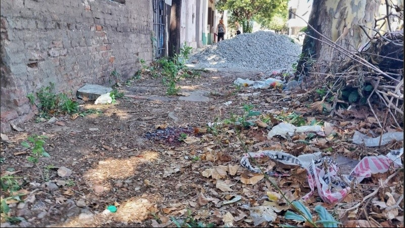 La zona de Muñoz y Buenos en barrio Roque Sáenz Peña, donde fue encontrada la joven asesinada.