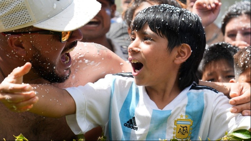 El grito del último gol de los penales que consagró a la Argentina campeón. 