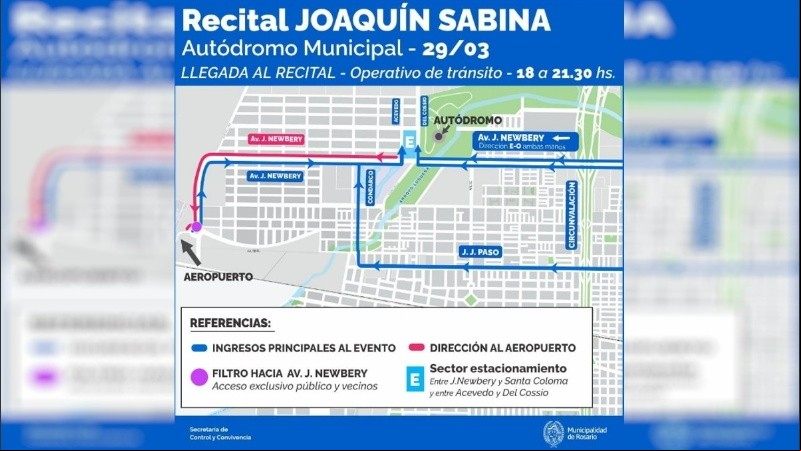 Operativo de tránsito, llegada al recital.