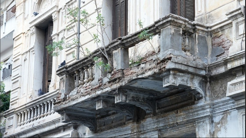 Balcones con arbolitos, una combinación que exhiben algunos edificios viejos del centro. 