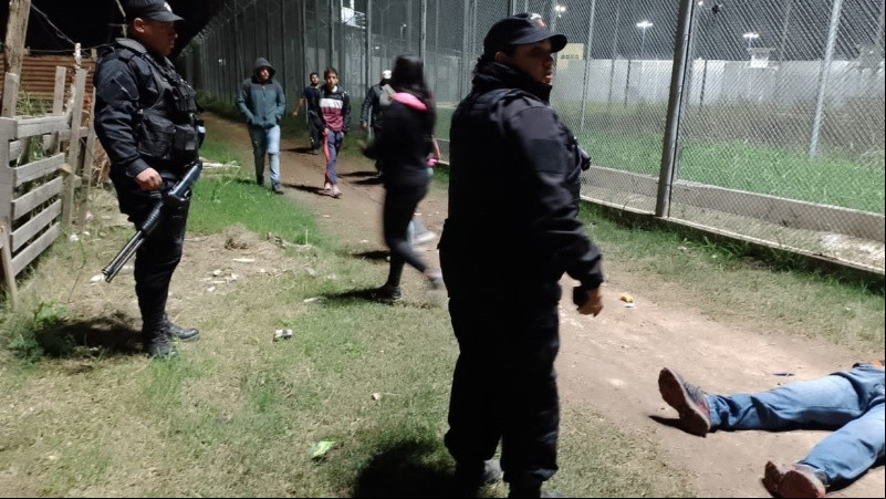 El lugar en el que quedó el cuerpo del hombre asesinado. 