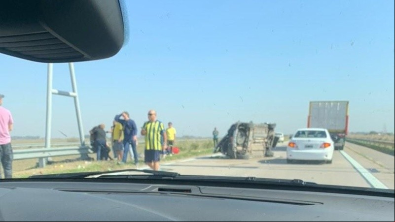 La foto del accidente fatal, tomada por hinchas de Central que viajaban al partido en Córdoba