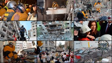 Un repaso en imágenes de los momentos posteriores a la explosión del edificio de Salta 2141.