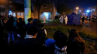 La policía en el lugar del crimen.