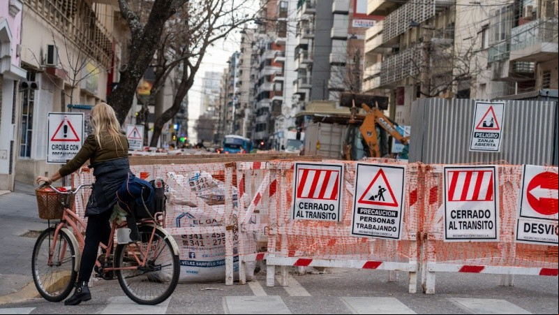 El tránsito en el microcentro de la ciudad está interrumpido en algunas calles.