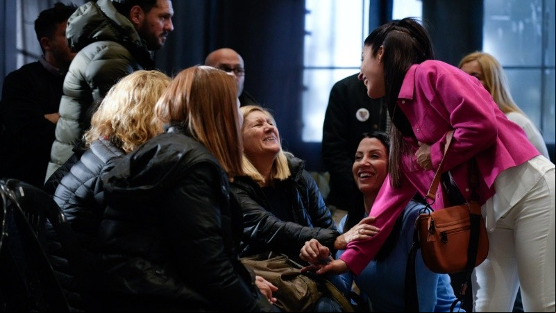 Celia Messi, madre de Lionel, junto a Leda Bergonzi en la ex Rural.