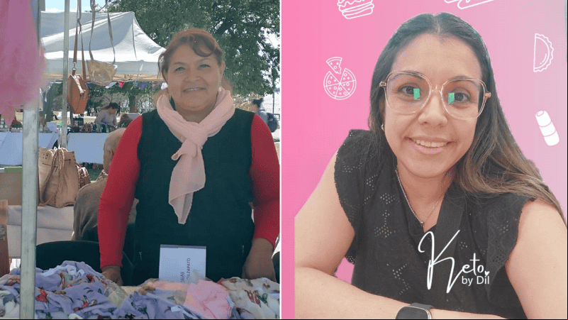 Rosa Miranda y Dilmar Martínez, dos de las mujeres que participaron del taller.