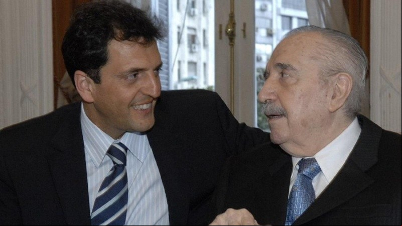 Massa y Raúl Alfonsín, en el homenaje a presidentes en Casa Rosada.