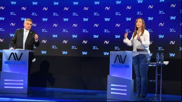 Los dos candidatos hablando a la vez. Una situación que se repitió a lo largo del debate.