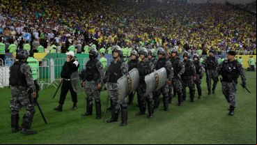 Los incidentes en el partido Brasil - Argentina.