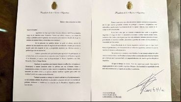 Lejos de calificarlo de "maligno", el presidente elogió al papa argentino.