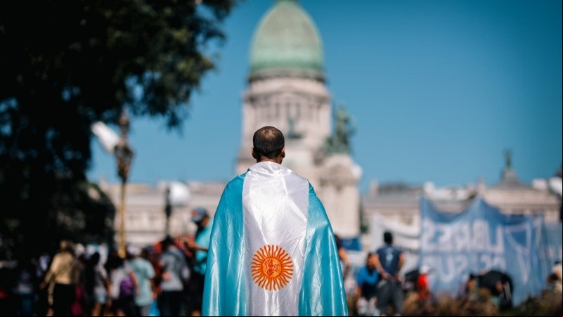La movilización central es a las 15 en el Congreso pero desde temprano concentraban en la zona.