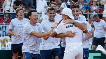 El festejo argentino en Rosario.