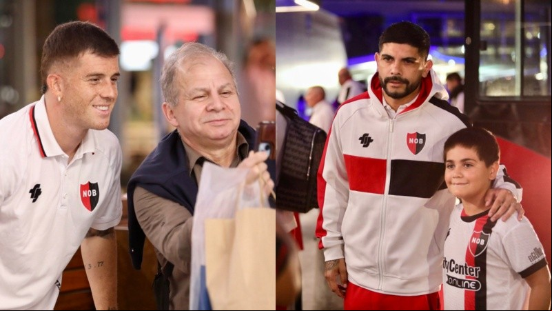 El Colo Ramírez y Banega, antes de volar a Miami el martes por la noche.