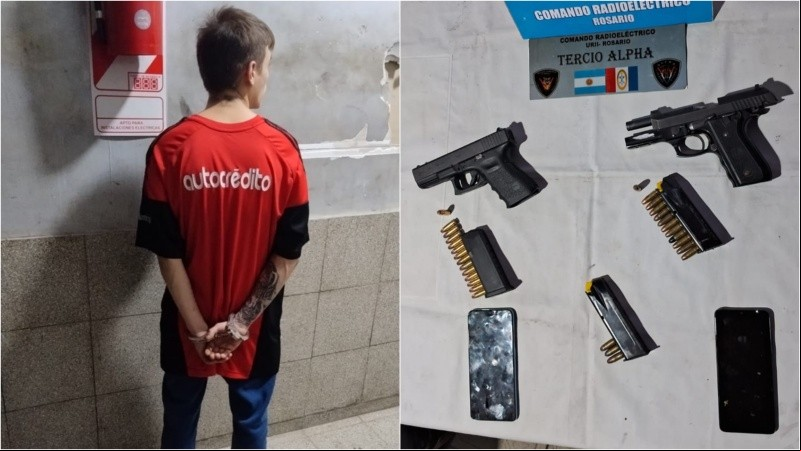 Uno de los soldaditos del clan Tripi, tras ser detenido en un allanamiento.