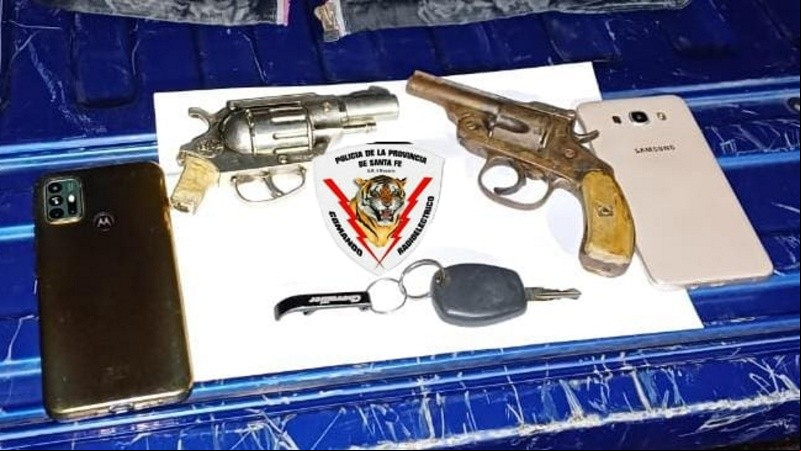 Parte de lo secuestrado a los demorados.
