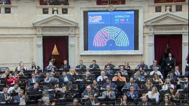 El momento de la votación en general del proyecto de ley bases.