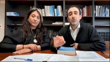 Los senadores Natalia Gadano y José María Carambia.