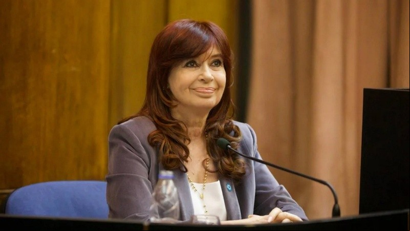 La expresidenta Cristina Fernández de Kirchner declarando este miércoles en Comodoro Py