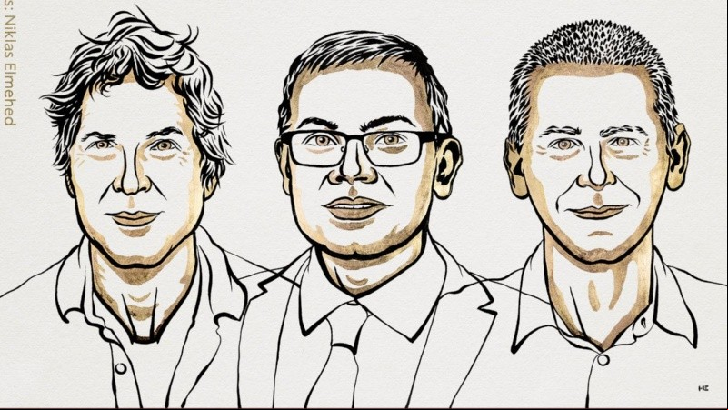  David Baker, Demis Hassabis y John M. Jumper.