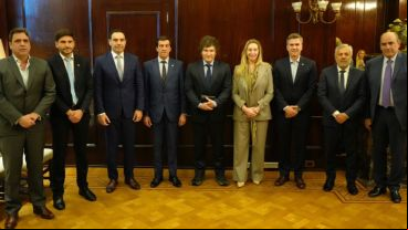 Milei junto a gobernadores radicales en Buenos Aires.