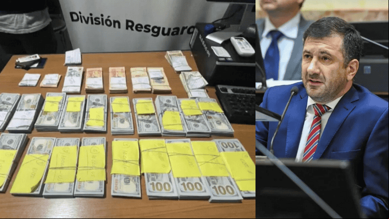 Los dólares sin declarar y el senador Edgardo Kueider.