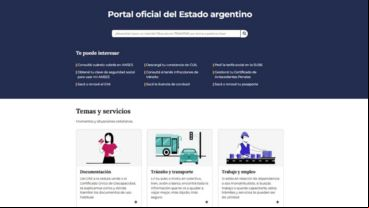 Página de ingreso al portal argentina.gob.ar.