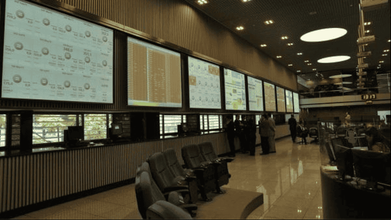 El recinto de operaciones de la Bolsa de Comercio de Rosario