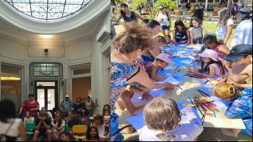 Mañanitas de Lectura, dentro de la Casa Imaginada y en el balneario, en la actividad de dibujo.