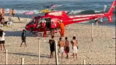 Los hinchas de Racing fueron traslados en helicóptero a un hospital de Río de Janeiro.