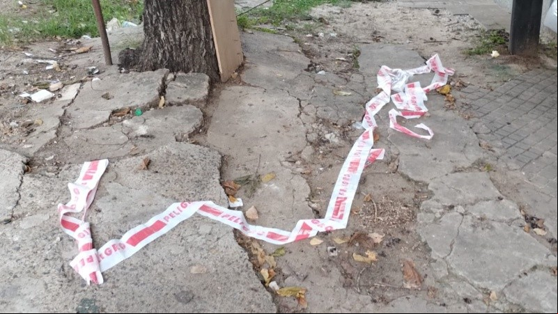 Así amaneció la zona donde se produjo el crimen en zona sur.