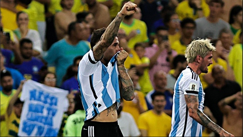 Otamendi celebra su gol del triunfo en el Maracaná.