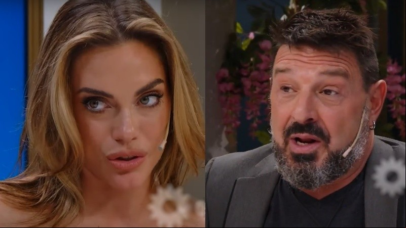 Emilia Attias y Damián De Santo, en la mesa de Juana Viale.