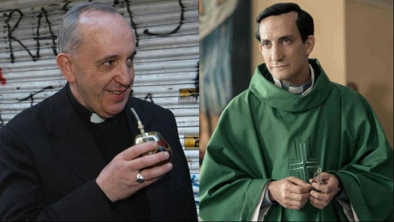 Jorge Bergoglio y Juan Minujín.
