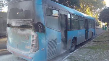 Un colectivo de la línea 129 se prendió fuego mientras circulaba en zona norte y quedó totalmente calcinado.