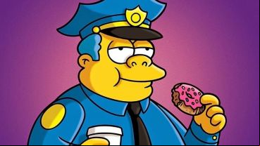 El jefe Gorgory, el policía de la serie animada Los Simpson con una particular forma de aplicar la ley