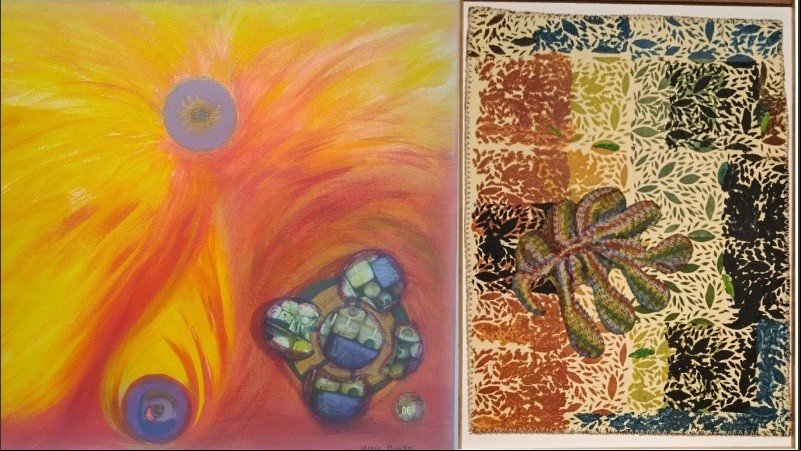 Algunas de las obras que se expondrán en esta muestra de compañeros que cursaron en la Escuela de Artes Visuales hace tiempo.