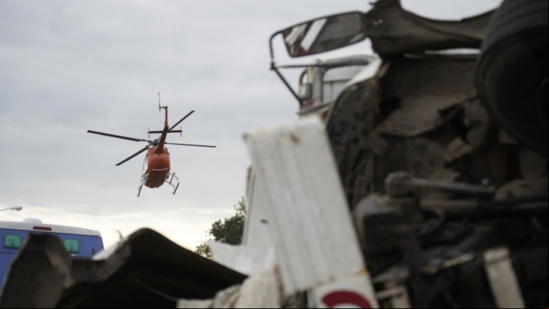 El rescate de los Bomberos y el traslado del herido al Heca.