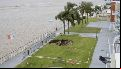 Las fuertes lluvias provocaron un socavón en el muelle de la Fluvial