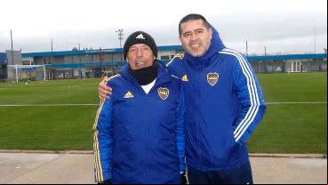 Russo y Riquelme, en la anterior etapa del DT en Boca