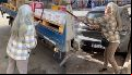 Ataque de furia en Buenos Aires: una mujer discutió con un chofer y le destrozó el camión con un fierro